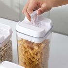 Airtight 7 Pieces Plastic Cereal Containers With Easy Lock Lids Transparent